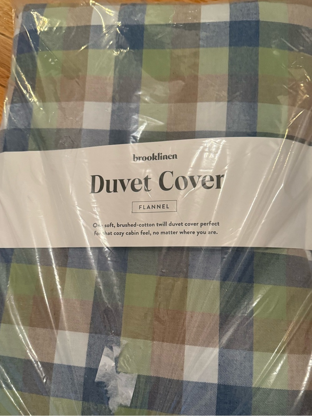 Brooklinen Flannel Duvet Cover - Green Plaid